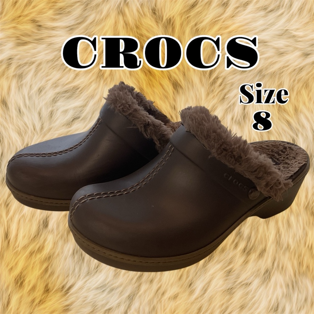 Crocs Brown Leather Clogs